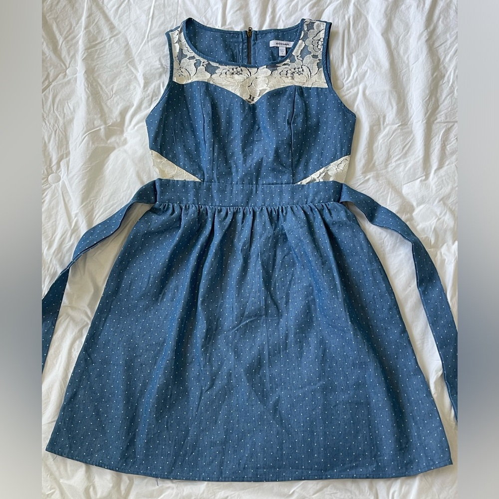 dELiA*s Dotted Junior’s Dress - Blue